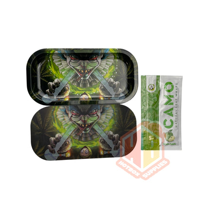 Small metal tray with 3D magnetic lid 8 x 4 inches