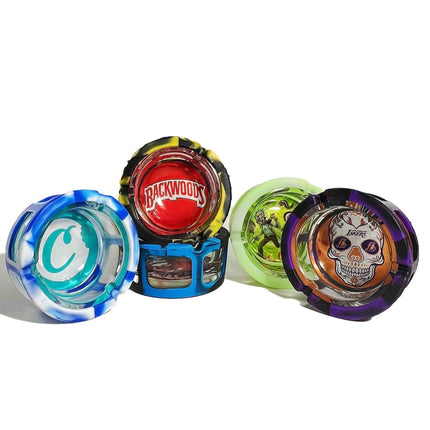 Silicone & Glass Ashtray On sale