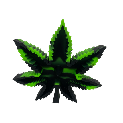 Marijuana plant shaped silicone ashtray with “debowler”