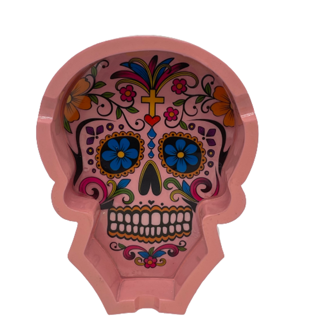 Poly Resin Skull day of the dead (dia de los muertos) ashtray